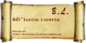 Bölcsics Loretta névjegykártya